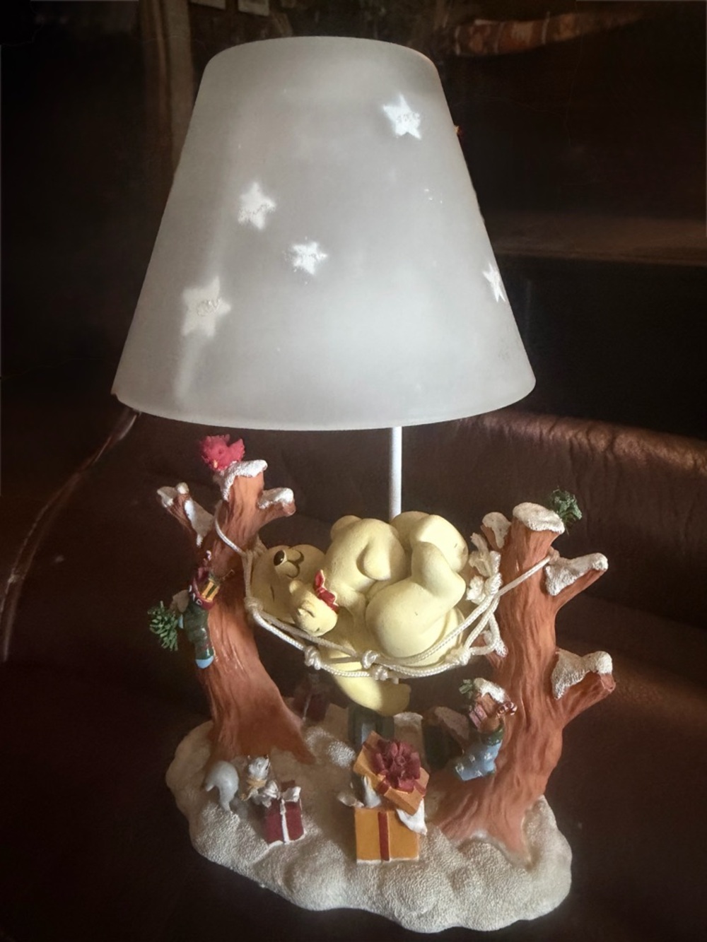 Polar Bear in Hammock Candle Lamp with Star Shade